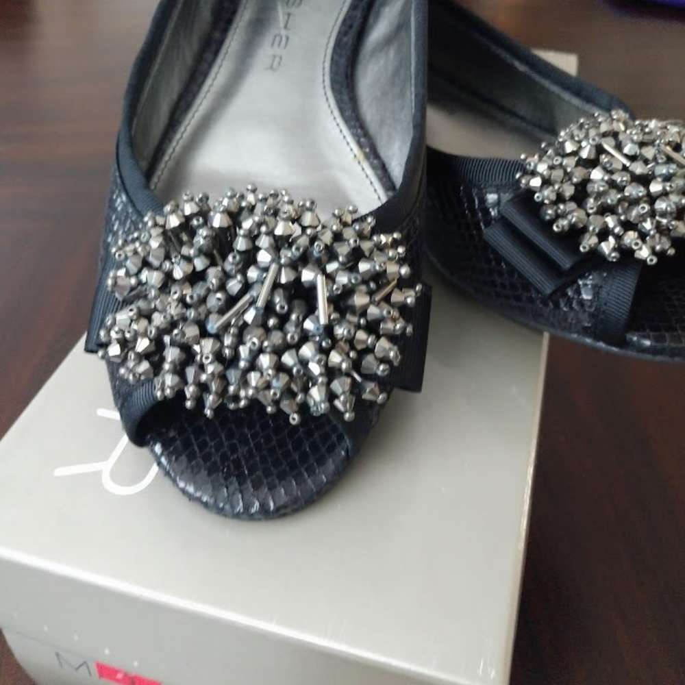 Marc Fisher Open Toed Sparkle Flats - image 1
